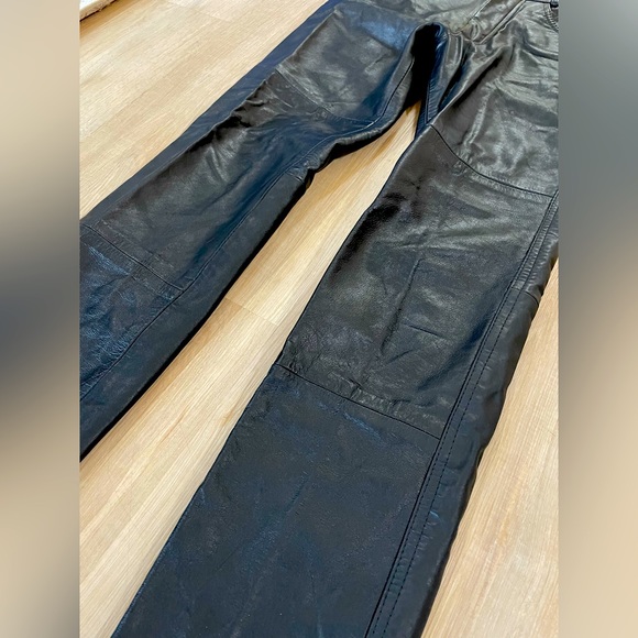 Casa Nova LEATHER Pants Size 28 (not hemmed) - Picture 3 of 10